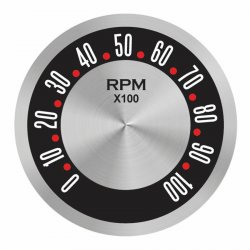 American Retro Rodder Series Tachometer Face - Part Number: AURGF01S1T