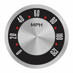 American Retro Rodder Series Speedometer Face - Part Number: AURGF01S1S