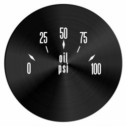 American Classic Series Oil Pressure Black Face - Part Number: AURGF02S3O