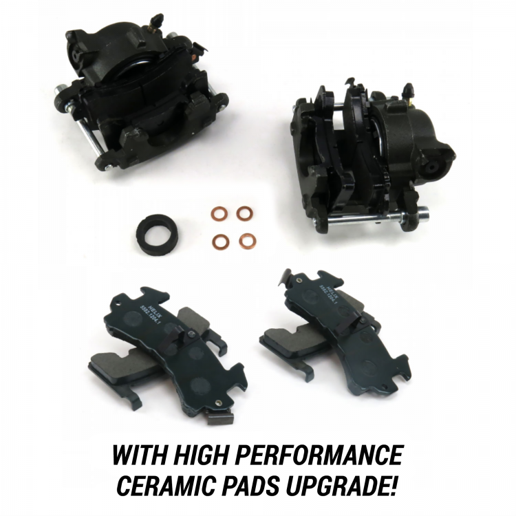 Raw GM Iron Single Piston Calipers w/ Ceramic Pads - Pair G Body  