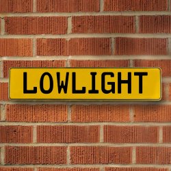 LOWLIGHT - Yellow Aluminum Street Sign Mancave Euro Plate Name Door Sign Wall - Part Number: VPAY36B9F