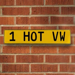 1 HOT VW - Yellow Aluminum Street Sign Mancave Euro Plate Name Door Sign Wall - Part Number: VPAY36BB0
