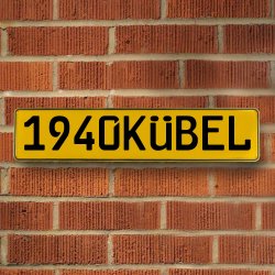 1940KBEL - Yellow Aluminum Street Sign Mancave Euro Plate Name Door Sign Wall - Part Number: VPAY36C05