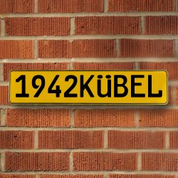 1942KBEL - Yellow Aluminum Street Sign Mancave Euro Plate Name Door Sign Wall - Part Number: VPAY36C07