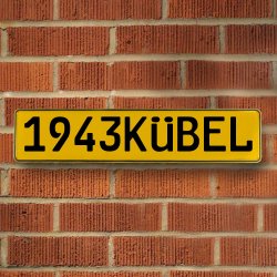 1943KBEL - Yellow Aluminum Street Sign Mancave Euro Plate Name Door Sign Wall - Part Number: VPAY36C08