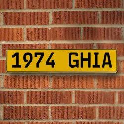 1974 GHIA - Yellow Aluminum Street Sign Mancave Euro Plate Name Door Sign Wall - Part Number: VPAY36C1E