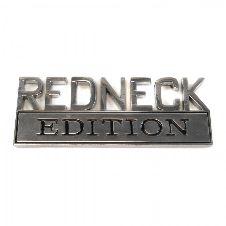 REDNECK EDITION PAIR CAR EMBLEMS Chrome Metal Badges suit GMC SIERRA JIMMY PAIR 