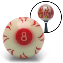 Ivory Flame 8 Ball Custom Shift Knob Opaque - Part Number: ASCSN11004