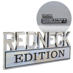 Chrome Metal Redneck Edition Fender Emblem Badge Car Truck Auto Tailgate Trunk - Part Number: AUTFGE02