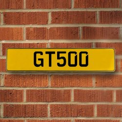 GT500 - Yellow Aluminum Street Sign Mancave Euro Plate Name Door Sign Wall - Part Number: VPAY37139
