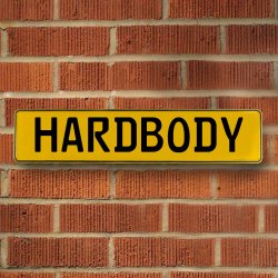 HARDBODY - Yellow Aluminum Street Sign Mancave Euro Plate Name Door Sign Wall - Part Number: VPAY3713B