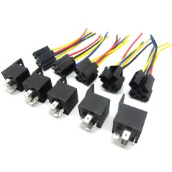 5 Pack Universal Heavy-Duty 40 Amp SPDT Relay with Plug-N-Play Harness - 12V DC - Part Number: KICREAS
