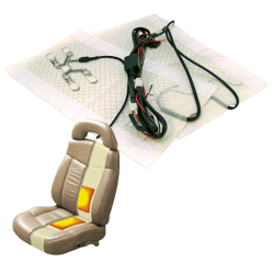 Universal 12V Car Heated Seat Kit 2 Carbon Fiber Elements - Warms 1 Seat Options - Part Number: 10015233