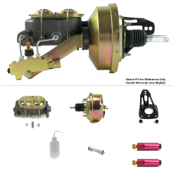 1953-1956 Ford Truck 7” Single Power Brake Booster Kit Frame Mount Drum/Drum - Part Number: HEXBBK7938E