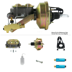 1953-1956 Ford Truck 7” Single Power Brake Booster Kit Frame Mount Disc/Disc - Part Number: HEXBBK7938F