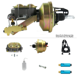 1953-1956 Ford Truck 8” Dual Power Brake Booster Kit Frame Mount Disc/Disc - Part Number: HEXBBK79396