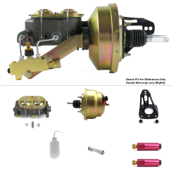 1953-1956 Ford Truck 8” Dual Power Brake Booster Kit Frame Mount Drum/Drum - Part Number: HEXBBK79398