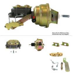 1961-1964 Ford Truck 7” Single Power Brake Booster Kit OEM Mount Disc/Drum - Part Number: HEXBBK79399