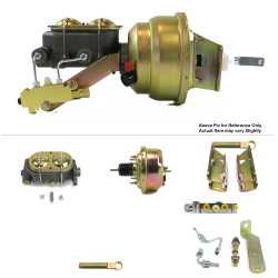 1964-1966 Ford Mustang 7” Single Power Brake Booster Kit OEM Mount Disc/Disc - Part Number: HEXBBK7AE51