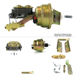 1964-1966 Ford Mustang 7” Dual Power Brake Booster Kit OEM Mount Disc/Drum - Part Number: HEXBBK7AE53