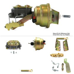 1964-1966 Ford Mustang 8” Dual Power Brake Booster Kit OEM Mount Disc/Drum - Part Number: HEXBBK7AE59