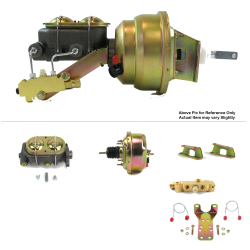 1961-64 Ford Truck 7” Single Power Brake Booster Kit Bottom Mount Prop Disc/Drum - Part Number: HEXBBK7AE82