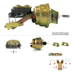 1961-1964 Ford Truck 7” Dual Power Brake Booster Kit Bottom Mount Prop Disc/Disc - Part Number: HEXBBK7AE84