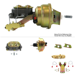 1961-64 Ford Truck 8” Single Power Brake Booster Kit Bottom Mount Prop Disc/Drum - Part Number: HEXBBK7AE86