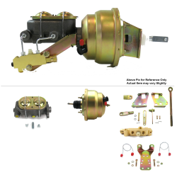 1967-72 Chevy Truck 8” Dual Power Brake Booster Kit Bottom Mount Prop Disc/Drum - Part Number: HEXBBK7AE9B