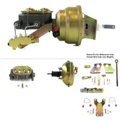 1967-1972 Chevy Truck 9” Power Brake Booster Kit Bottom Mount Prop Disc/Disc - Part Number: HEXBBK7AE9D