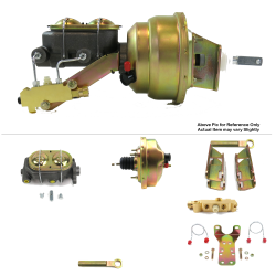 1964-1966 Ford Mustang 8” Power Brake Booster Kit Bottom Mount Prop Disc/Drum - Part Number: HEXBBK7AEA2