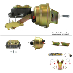 1957-1960 Ford Truck 8” Dual Power Brake Booster Kit Bottom Mount Prop Disc/Disc - Part Number: HEXBBK7AEAC