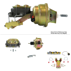 1968-74 Chevy Nova 7” Single Power Brake Booster Kit Bottom Mount Prop Disc/Disc - Part Number: HEXBBK7AECC