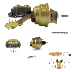1968-1974 Chevy Nova 7” Dual Power Brake Booster Kit Bottom Mount Prop Disc/Drum - Part Number: HEXBBK7AECE