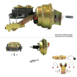1968-74 Chevy Nova 9” Single Power Brake Booster Kit Bottom Mount Prop Disc/Drum - Part Number: HEXBBK7AED3
