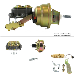 1967-1969 Chevy Camaro 7” Single Power Brake Booster Kit OEM Mount Disc/Drum - Part Number: HEXBBK7AED9