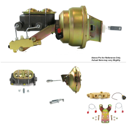 1967-1969 Chevy Camaro 11” Power Brake Booster Kit Bottom Mount Prop Disc/Drum - Part Number: HEXBBK7AEF8