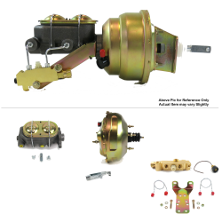 1967-69 Chevy Camaro 11” Dual Power Brake Kit Bottom Mount Prop Disc/Drum - Part Number: HEXBBK7AEFB