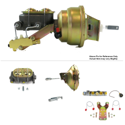 1964-1972 Chevy Chevelle 11” Power Brake Booster Kit Bottom Mount Prop Disc/Disc - Part Number: HEXBBK7AF1C