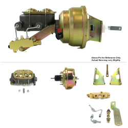 1970-1981 Chevy Camaro 7” Single Power Brake Booster Kit OEM Mount Disc/Drum - Part Number: HEXBBK7AF22