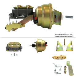 1970-1981 Chevy Camaro 8” Dual Power Brake Booster Kit OEM Mount Drum/Drum - Part Number: HEXBBK7AF2C
