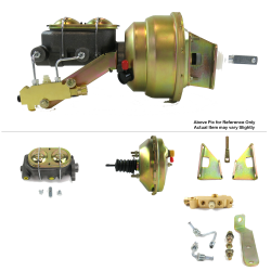 1970-1981 Chevy Camaro 9” Single Power Brake Booster Kit OEM Mount Disc/Drum - Part Number: HEXBBK7AF2E