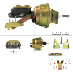 1970-81 Chevy Camaro 7” Dual Power Brake Booster Kit Bottom Mount Prop Disc/Drum - Part Number: HEXBBK7AF39