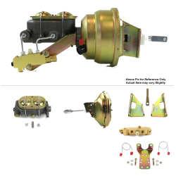 1970-1981 Chevy Camaro 11” Power Brake Booster Kit Bottom Mount Prop Disc/Drum - Part Number: HEXBBK7AF41