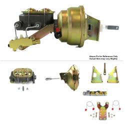 1970-1981 Chevy Camaro 11" Power Brake Booster Kit Bottom Mount Prop Disc/Disc - Part Number: HEXBBK7AF42