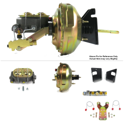 1973-1977 Chevy Chevelle 11” Dual Power Brake Kit Bottom Mount Prop Disc/Disc - Part Number: HEXBBK7AF66