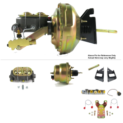 7” Dual Power Brake Booster Kit Bottom Mount Prop Disc/Disc - Part Number: HEXBBK7AFBF