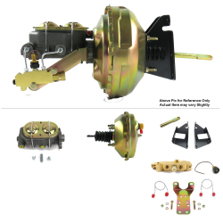 1973-1987 Chevy Truck 9” Power Brake Booster Kit Bottom Mount Prop Disc/Drum - Part Number: HEXBBK7AFC5