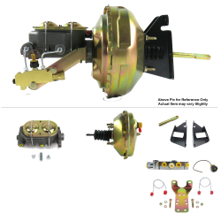 1973-1987 Chevy Truck 9” Power Brake Booster Kit Bottom Mount Prop Disc/Disc - Part Number: HEXBBK7AFC6