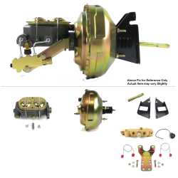 1973-87 Chevy Truck 11” Dual Power Brake Booster Kit Bottom Mount Prop Disc/Drum - Part Number: HEXBBK7AFCA